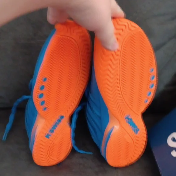 K-Swiss Vibrant Blue and Orange Sneakers - Picture 3 of 5